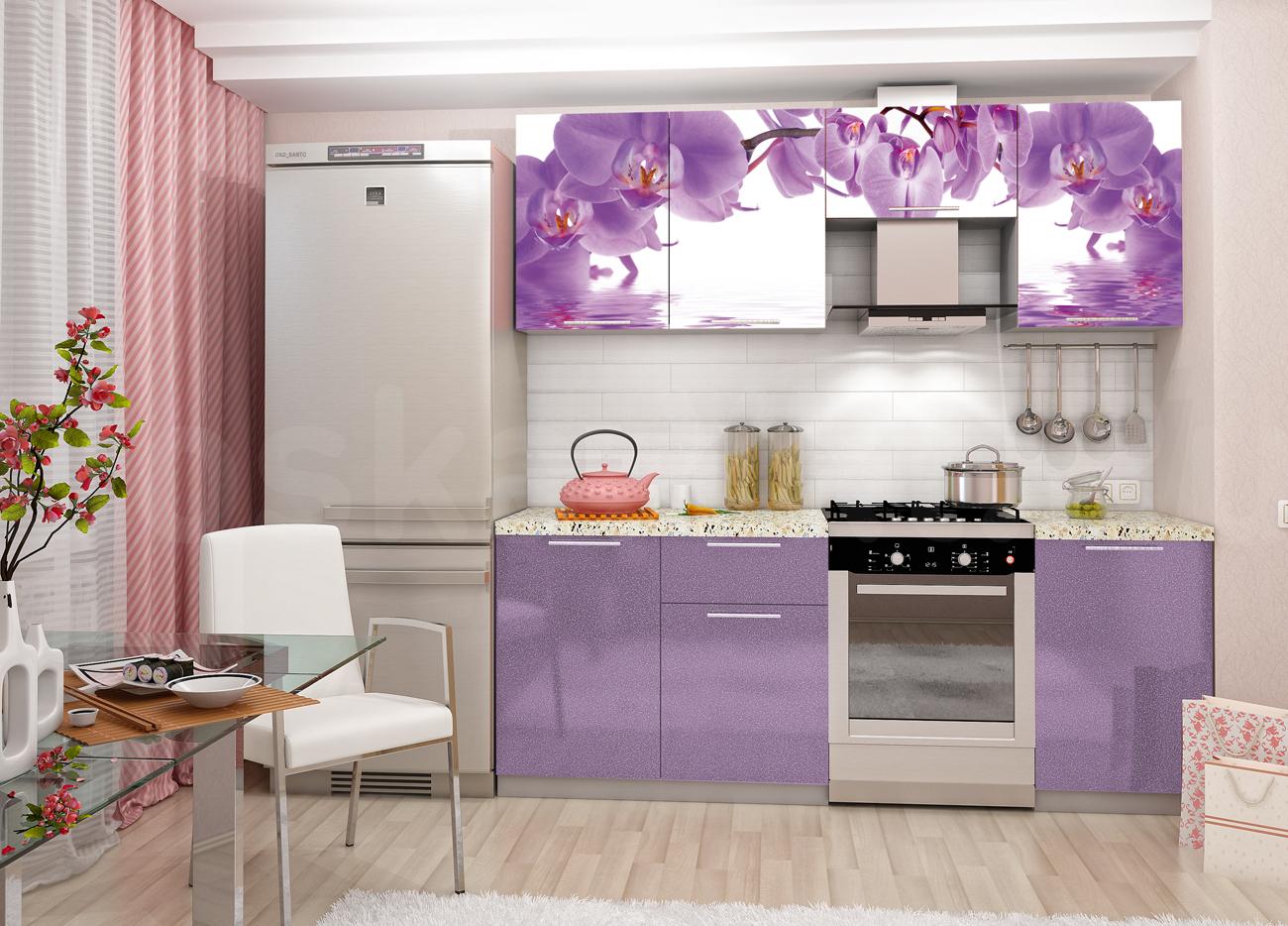 Кухня с фотопечатью Орхидея 