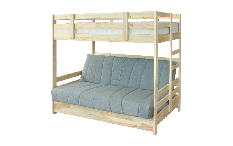 Двухъярусная кровать массив с диван-кроватью (БНП) SL