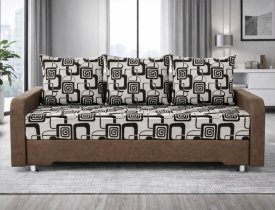 Геометрия (флок на рогожке) / Коричневый (рогожка)