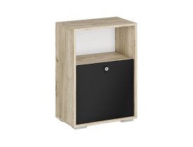 Дуб крафт серый / Черный софт