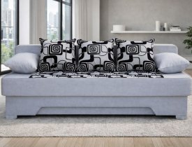 Серый (рогожка) / Геометрия (флок на рогожке)